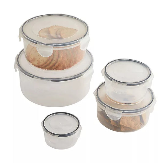 5 Lakeland Clip Round Nestable Storage Containers