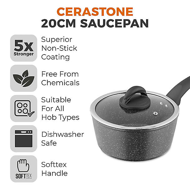 Tower Cerastone Graphite Saucepan - 20cm