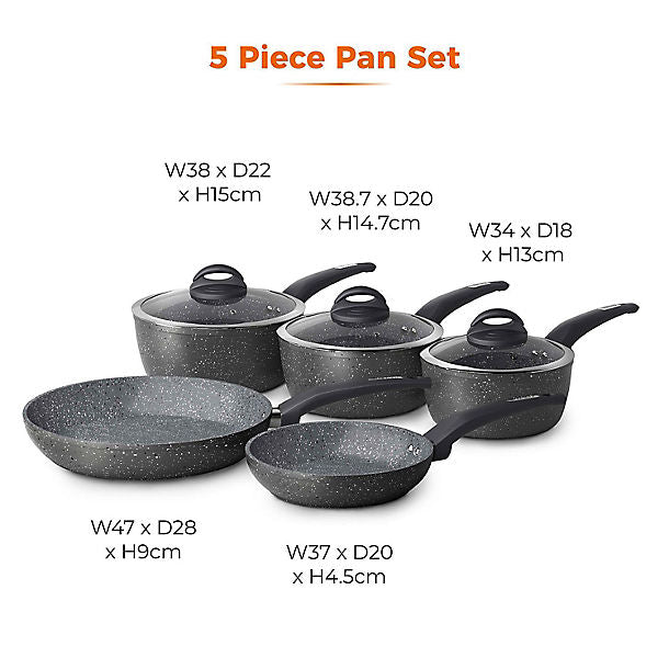 Tower Cerastone 5 Piece Forged Pan Set