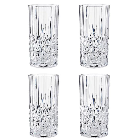 Crystal-Look Acrylic Highball  Tumblers - Set of 4