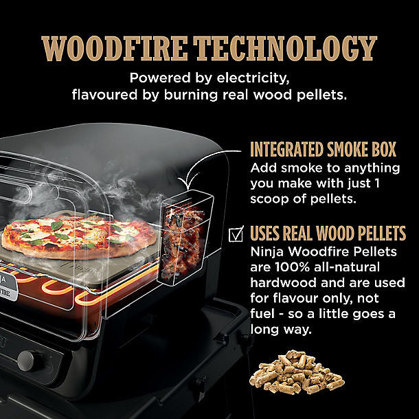 Ninja Woodfire Electric Outdoor Oven, Artisan Pizza Maker and BBQ Smoker OO101UK