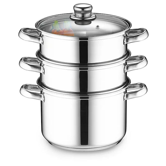 Three Tier Steamer 20cm Stainless Steel